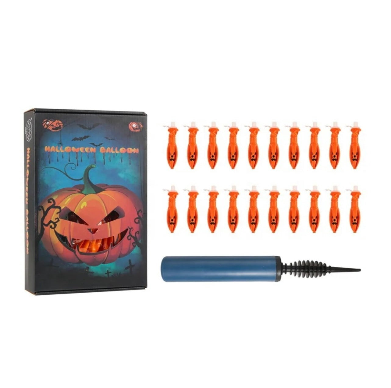20 Pcs Pumpkin Balloon Set With Pump