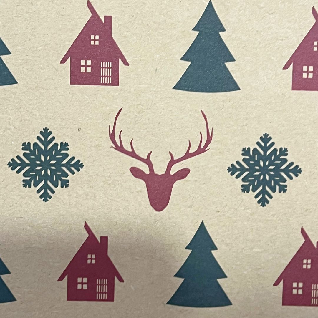 Deer X Snowflake Christmas Wrapping Paper