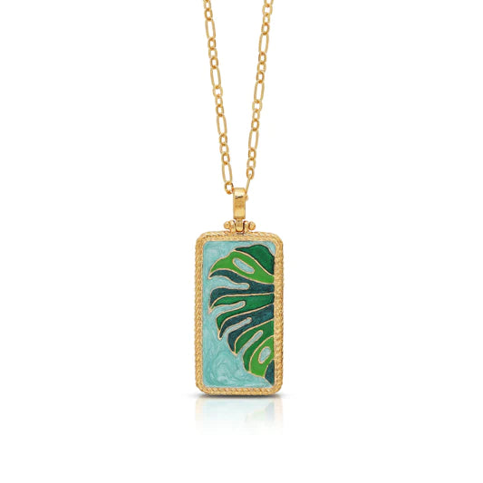 The Future Is Green Enamel Necklace - Gold - Expat Life Style