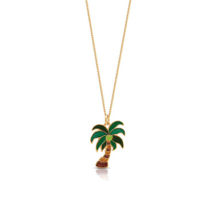 Coconut Tree Enamel Necklace - Expat Life Style