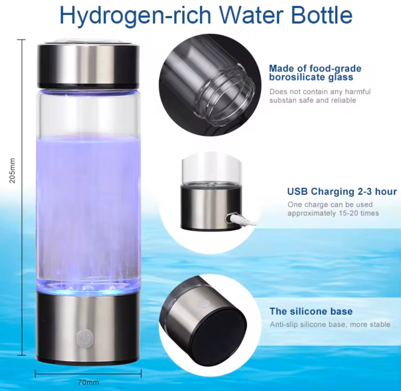 Hydrogen Generating Water Bottle 800ppm