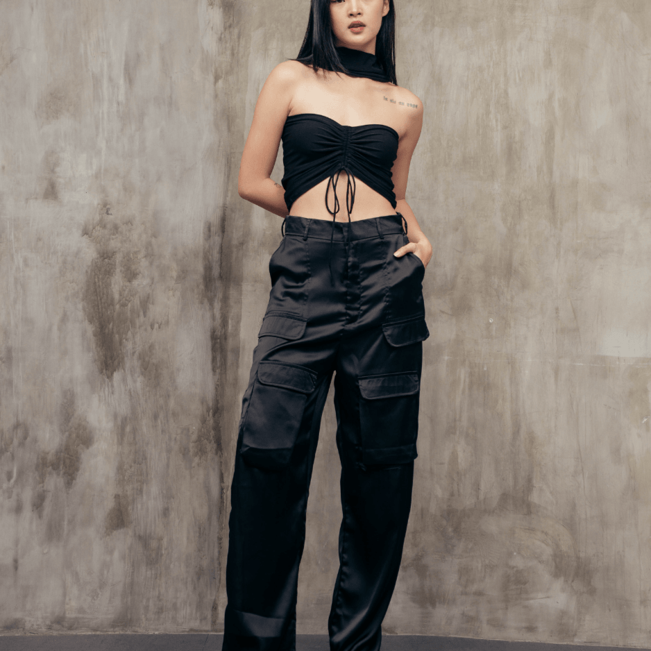 Dylan Satin Pocket Trousers - Expat Life Style