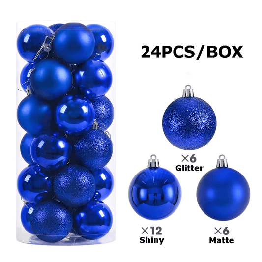 6cm 24pcs Dark Blue Baubles