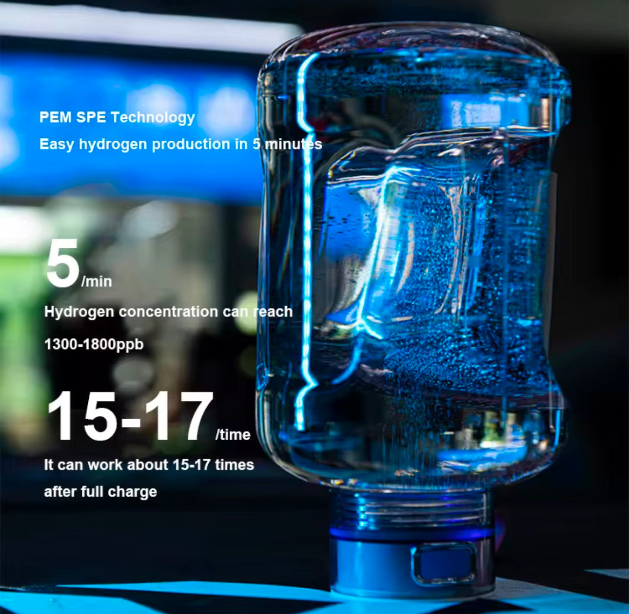 A diagram of how the Hydrogen Water Bottle Generator in Bali works