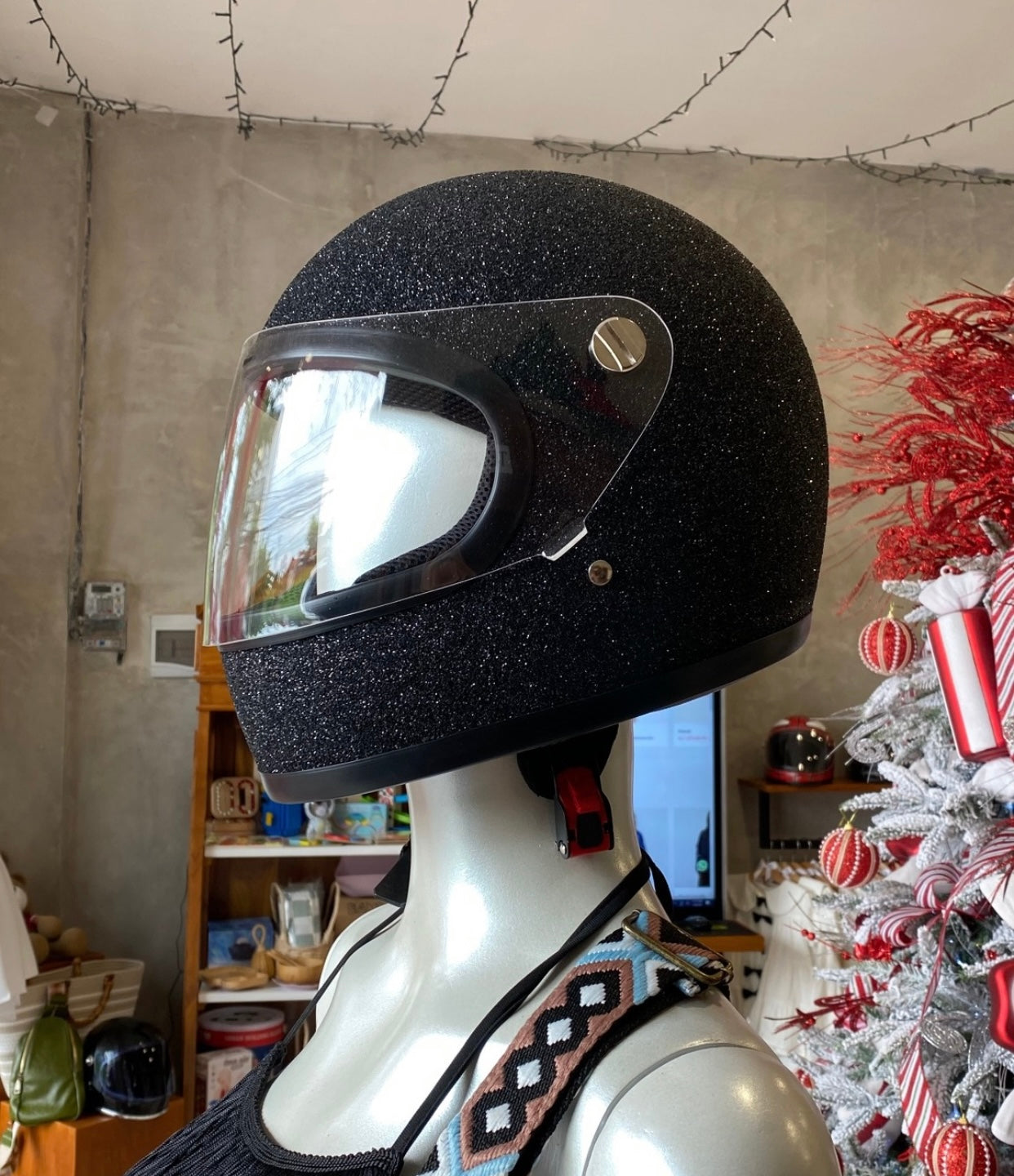 Adult Black Glitter Helmet