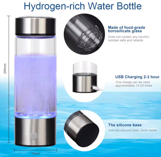 Hydrogen Glass Water Bottle