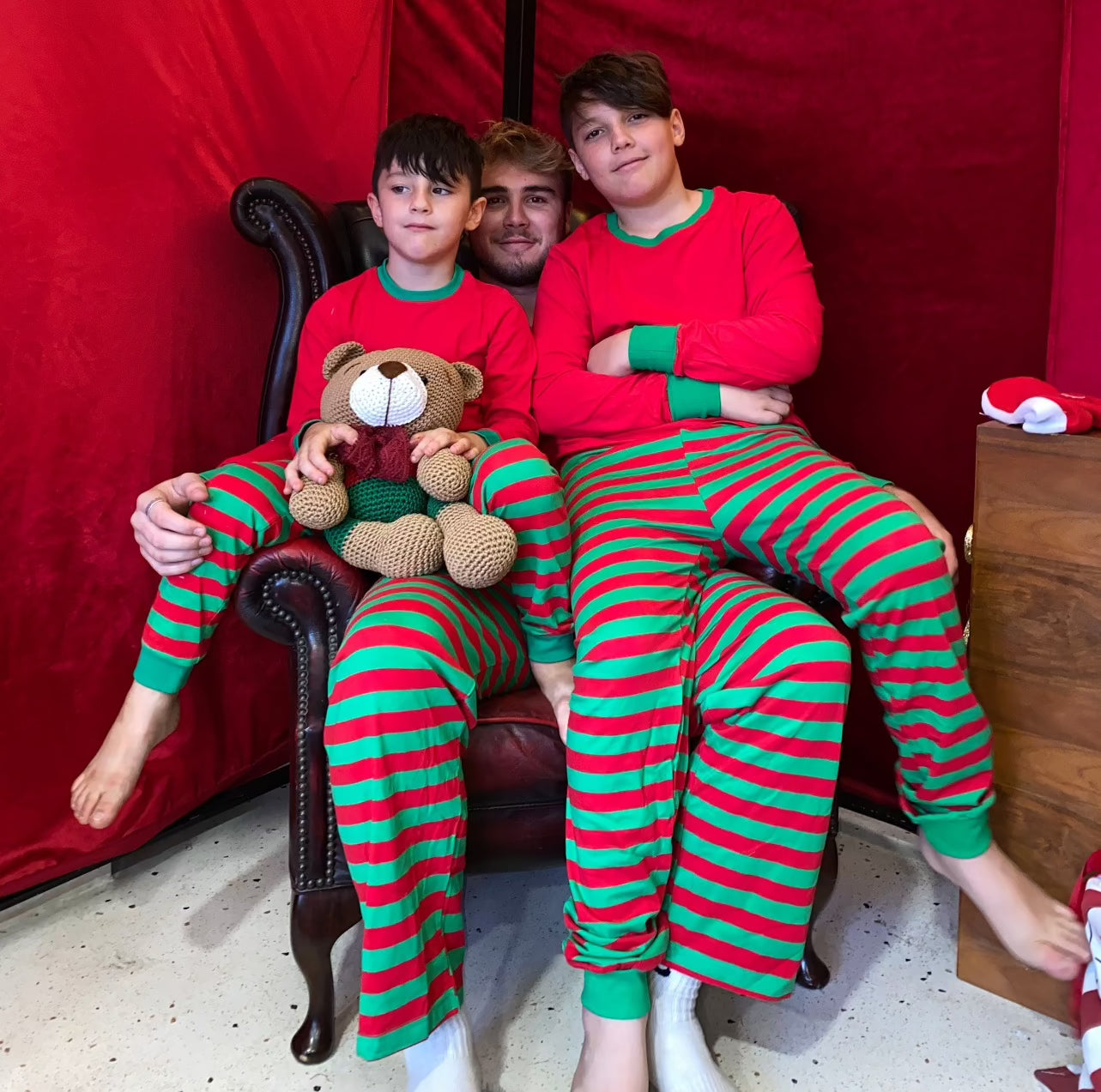 Red & Green Striped Christmas Pyjamas