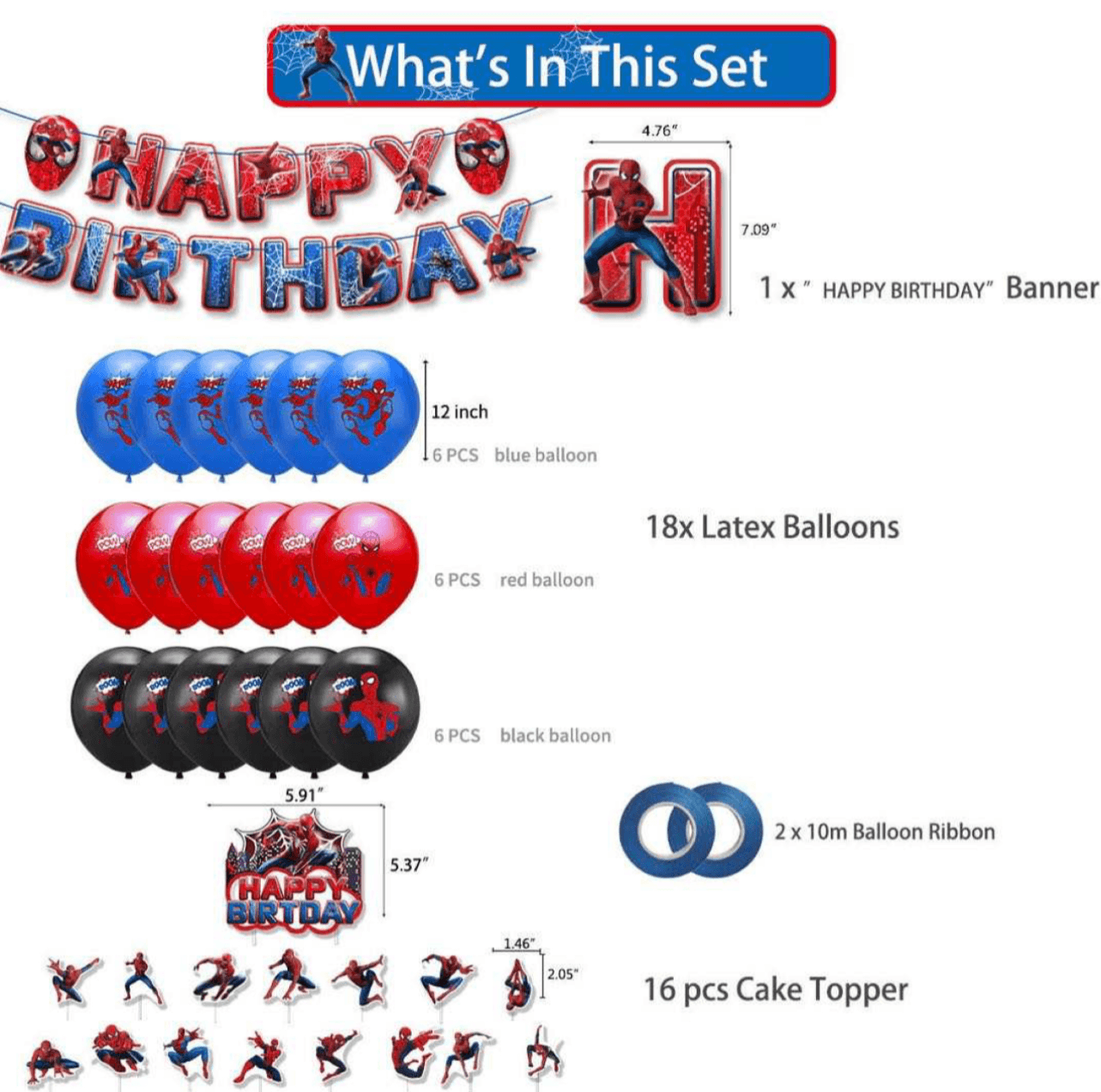 Spiderman Balloons & Banner - Expat Life Style