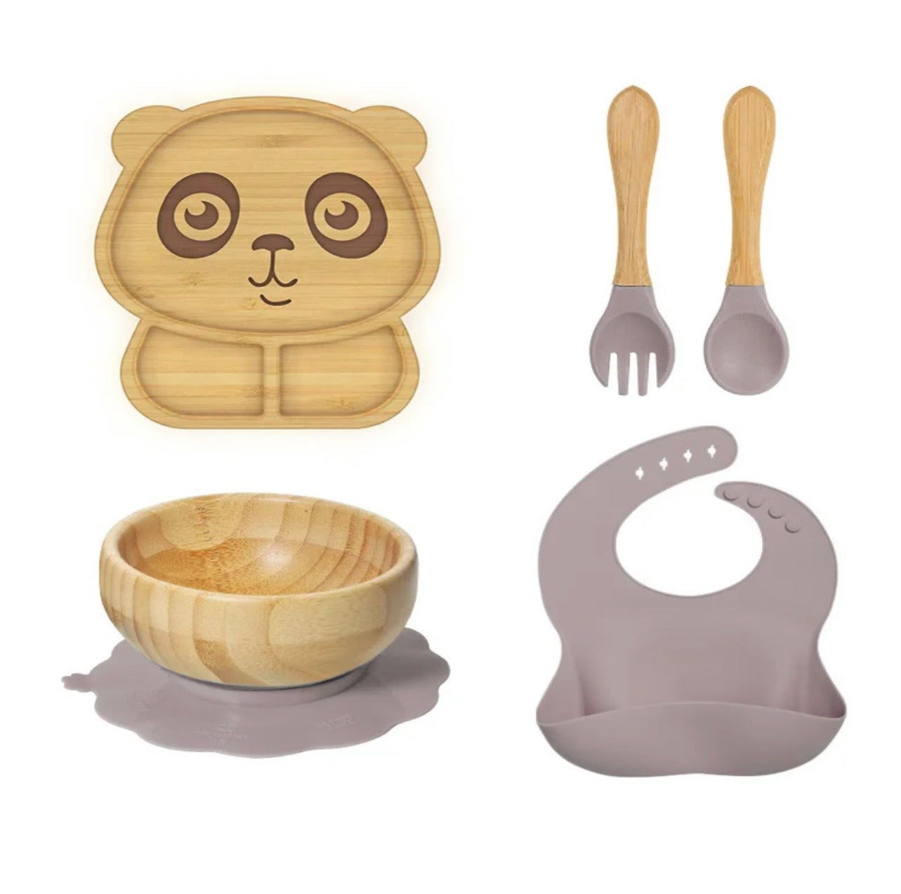 Bamboo Suction Cup Dinner Set