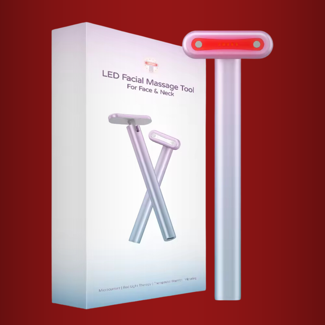 A LED red light therapy wand