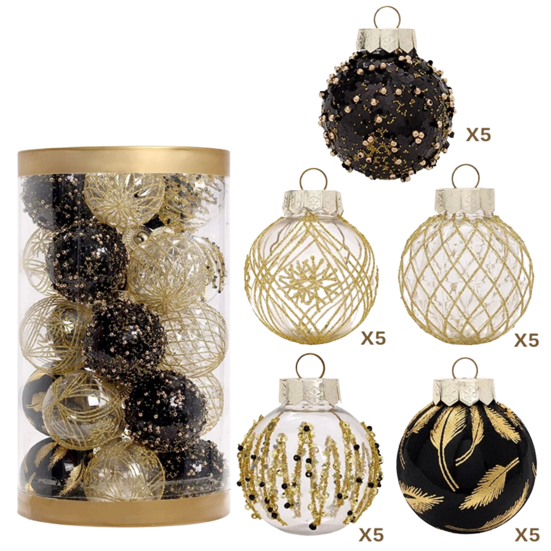 25pcs Black & Gold Set