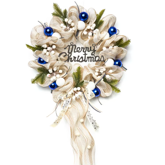 Blue And White Wreath