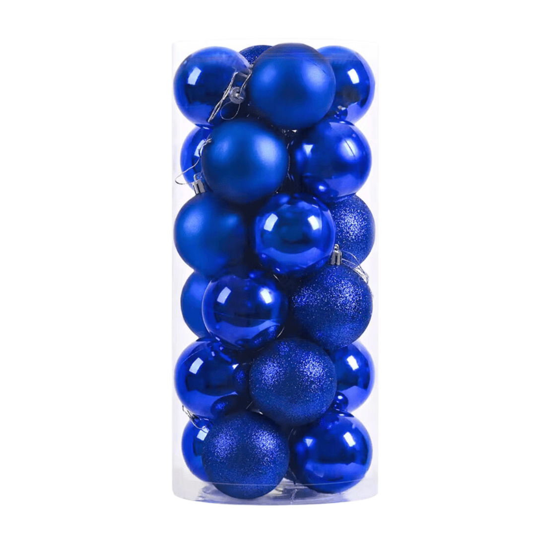 8cm 24pcs Dark Blue Baubles