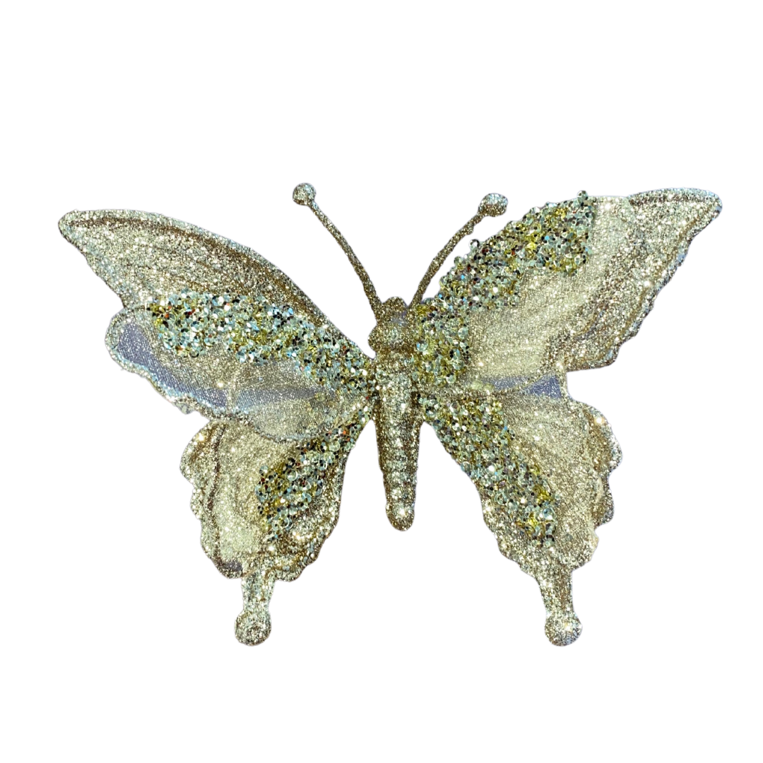 2 Butterly Ornaments Gold