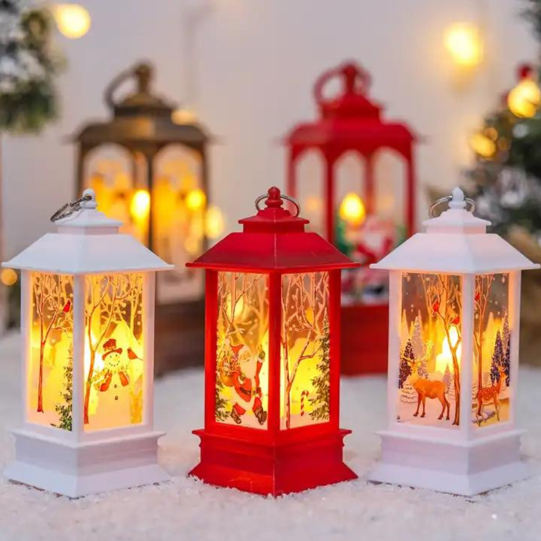 Lit Christmas Lanterns