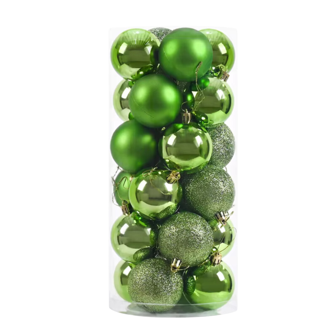 4cm 24pcs Green Baubles