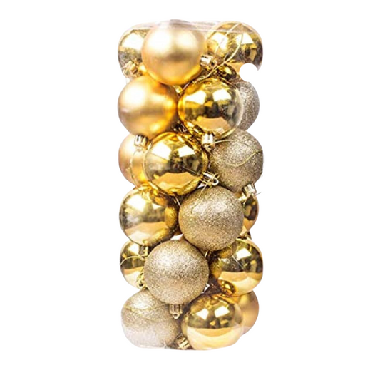 8cm 24pcs Gold Baubles