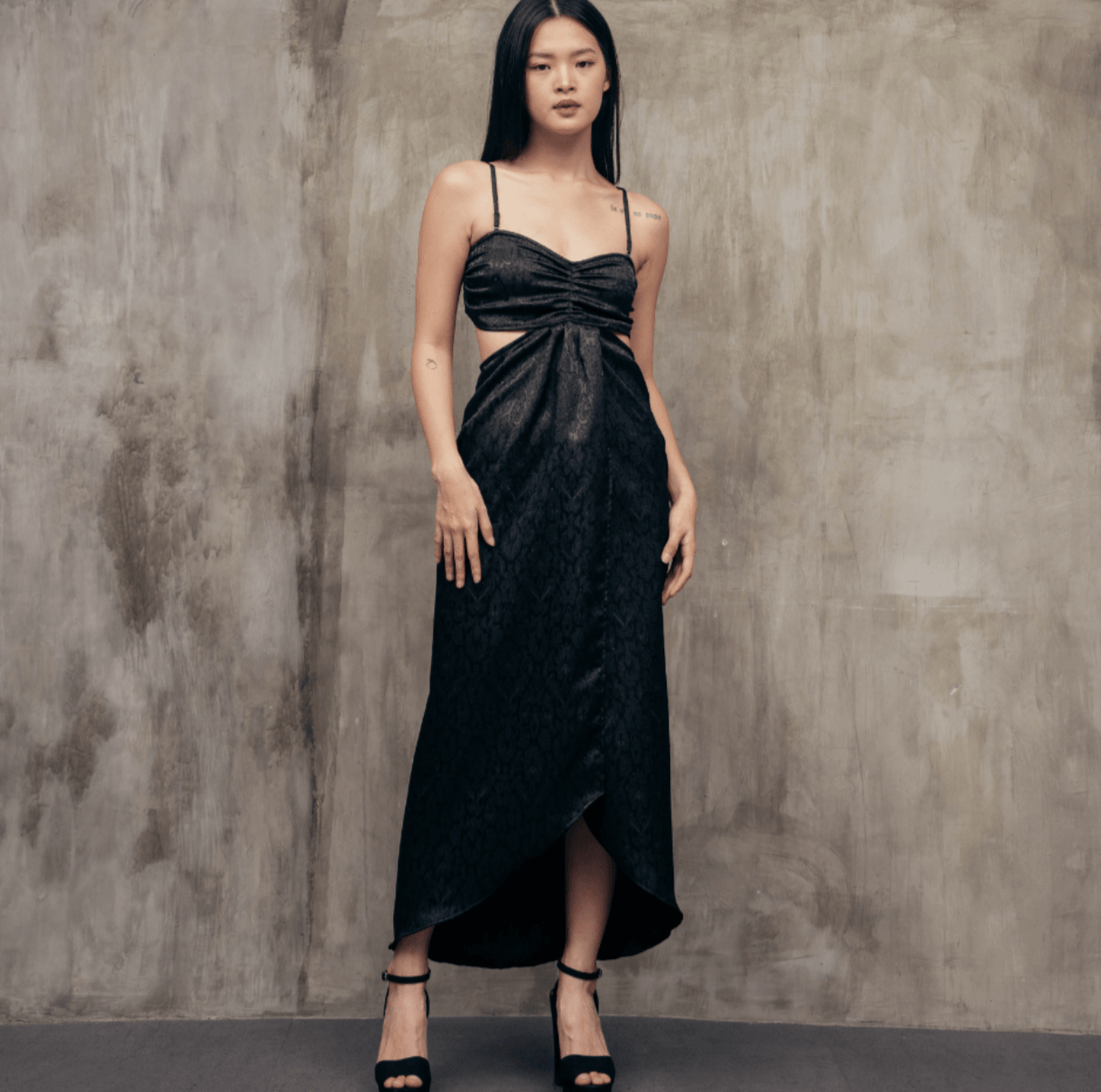 Zuri Jacquard Long Wrap Dress - Expat Life Style